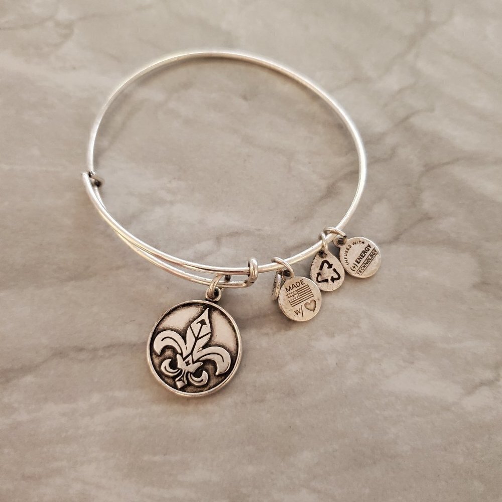 ⚜ Alex and Ani French Royalty Fleur de Lis Silver Expandable Charm Bracelet ⚜